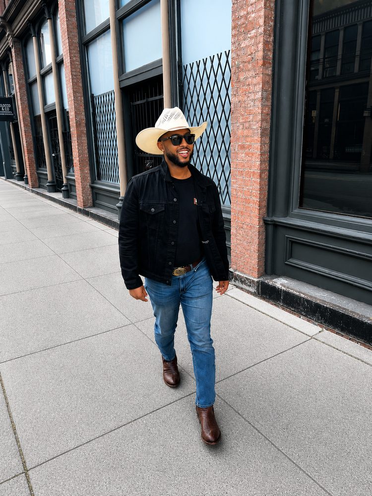 Chandler in a cowboy hat