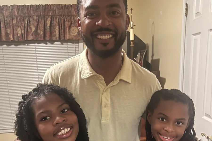 Chandler with the kids at home