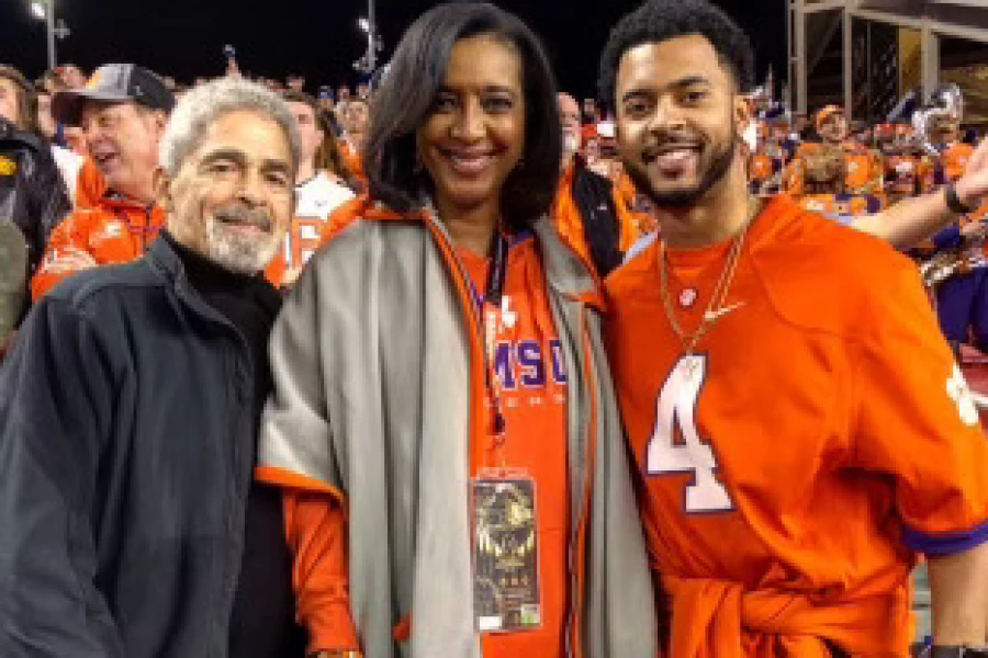 Chandler and family at a Clemson football game